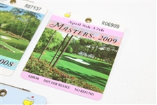 2007, 2008, 2009, 2010 & 2011 Masters SERIES Badges - Johnson, Immelman, Cabrera, Mickelson & Schwartzel