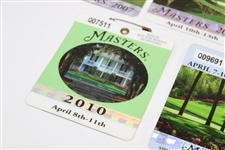 2007, 2008, 2009, 2010 & 2011 Masters SERIES Badges - Johnson, Immelman, Cabrera, Mickelson & Schwartzel