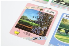 2012, 2013, 2014, 2015 & 2016 Masters SERIES Badges - Watson(x2), Scott, Spieth & Willett Winners