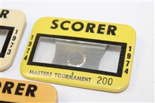 1973, 1974 & 1976 Masters Tournament Official SCORER Badges