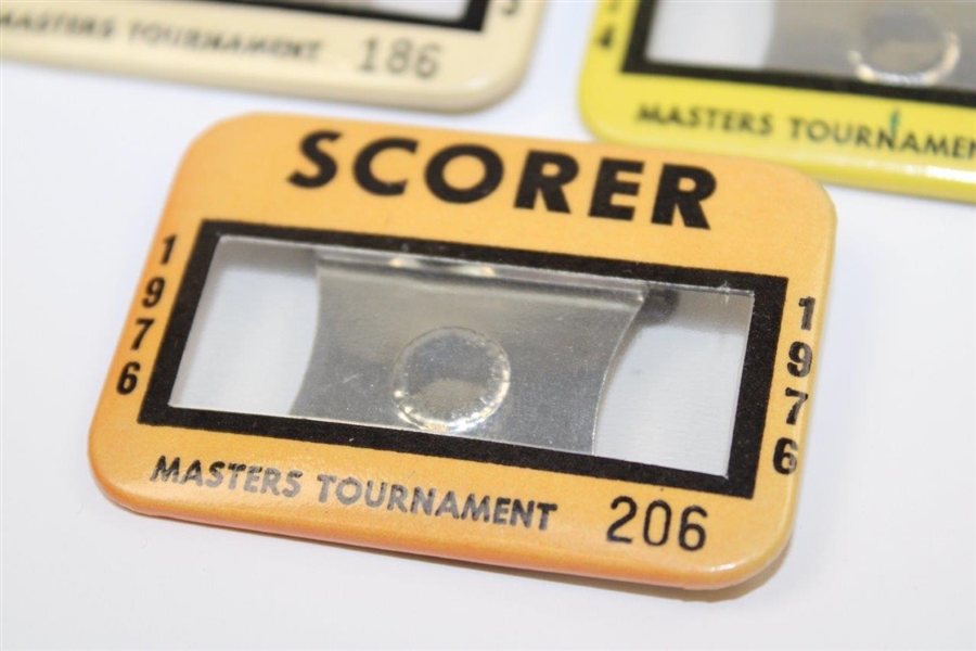 1973, 1974 & 1976 Masters Tournament Official SCORER Badges