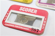 1980, 1981 & 1982 Masters Tournament Official SCORER Badges
