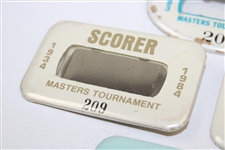 1983, 1984, 1985, 1987, 1988 & 1989 Masters Tournament Official SCORER Badges