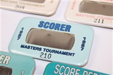 1983, 1984, 1985, 1987, 1988 & 1989 Masters Tournament Official SCORER Badges