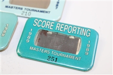 1983, 1984, 1985, 1987, 1988 & 1989 Masters Tournament Official SCORER Badges
