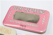 1990, 1990, 1991, 1992, 1992 & 1993 Masters Tournament Scorer/Support/Reporting Badges