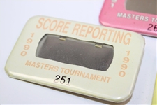 1990, 1990, 1991, 1992, 1992 & 1993 Masters Tournament Scorer/Support/Reporting Badges