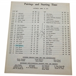 Jack Nicklaus Signed 1974 Masters Tournament Saturday Pairing Sheet JSA ALOA