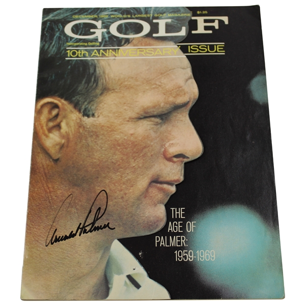 Arnold Palmer Signed 1969 GOLF 10th Anniversary Issue Magazine - December JSA ALOA