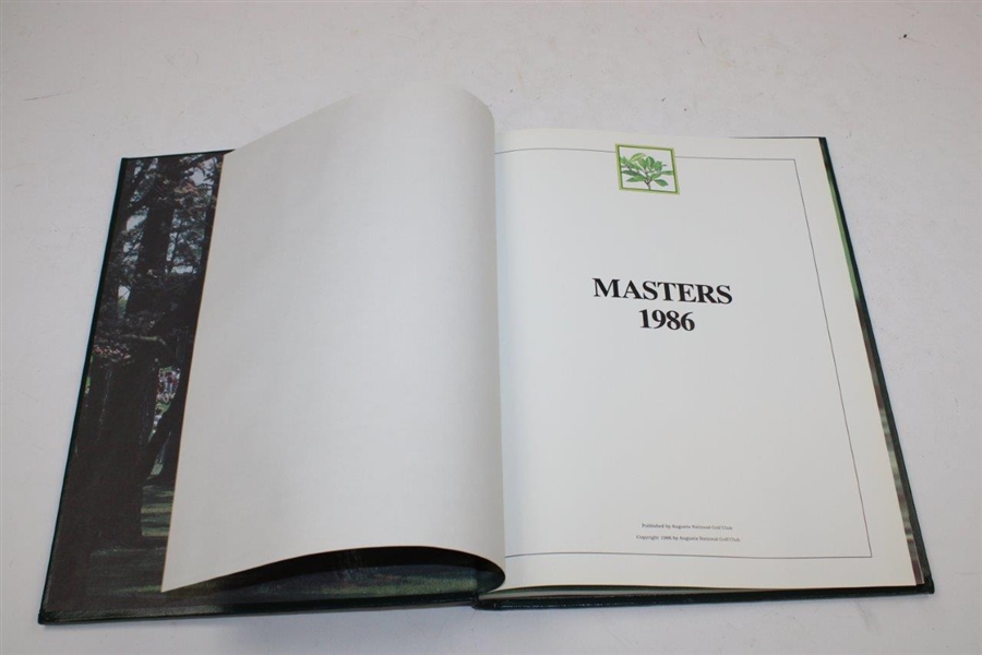 1986 Masters Tournament Green Annual Book - Jack Nicklaus' 6th Masters Victory