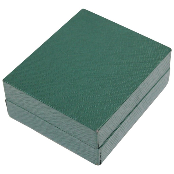 Masters Undated Dark Green with Yellow Logo Silk Cuff Links in Original Box