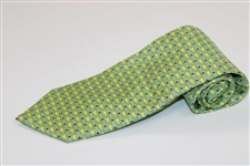 Augusta National Golf Club Green with Yellow Logos Silk Necktie