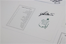 Seven (7) Masters Champions Signed Augusta National Scorecards JSA ALOA