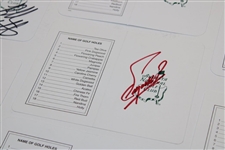 Seven (7) Masters Champions Signed Augusta National Scorecards JSA ALOA