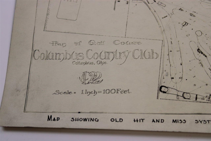 Early 1930's Columbus Country Club Old Drainage System Map - Wendell Miller Collection