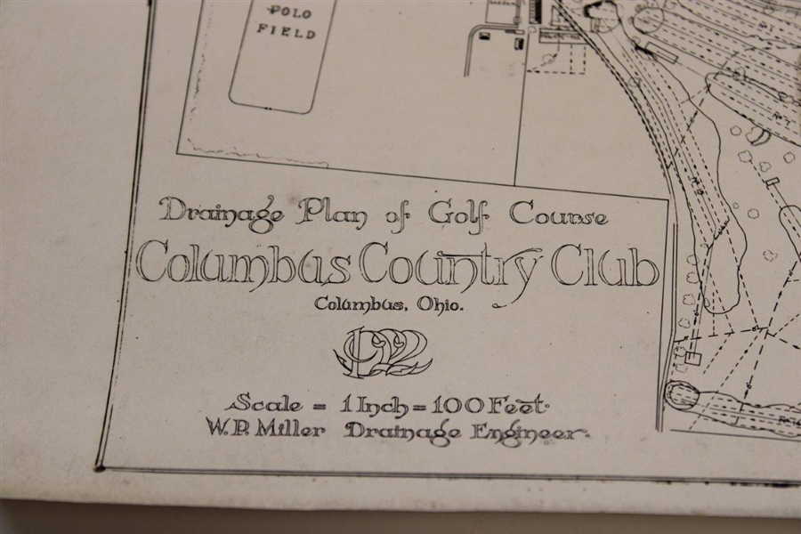 Early 1930's Columbus Country Club Drainage Plan - Wendell Miller Collection