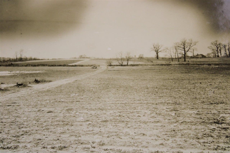 Early 1930's Dirt Road Through Field Surveying Photo - Wendell Miller Collection