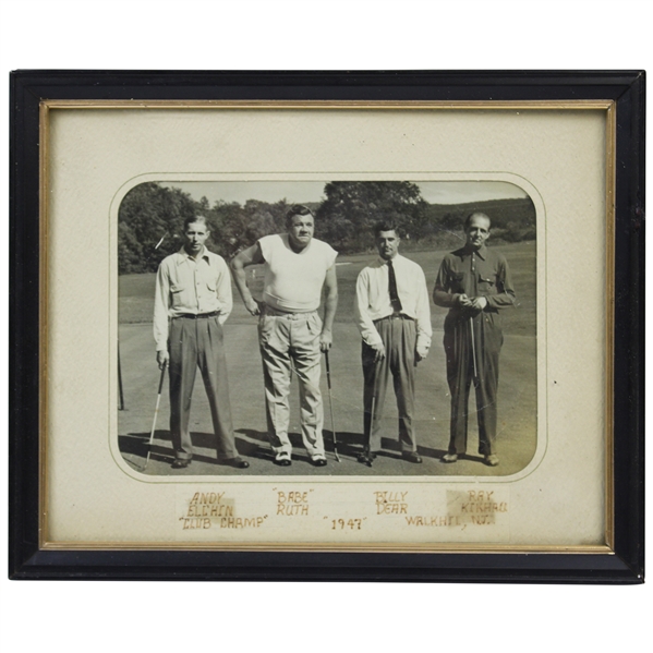 Circa 1947 Babe Ruth with others Golfing Original Photo - Framed
