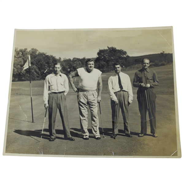 Circa 1947 Babe Ruth with others Golfing Original Photo - Framed