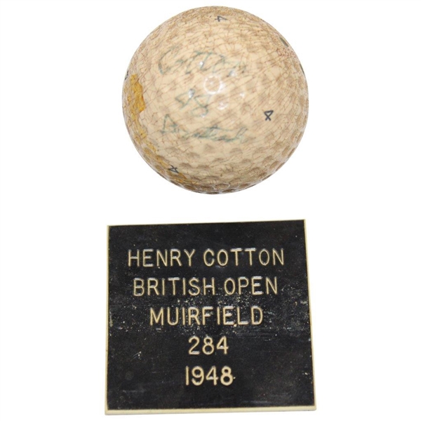 Henry Cotton's 1948 OPEN Championship at Muirfield Used Winning A.E. Penfold 4 Golf Ball