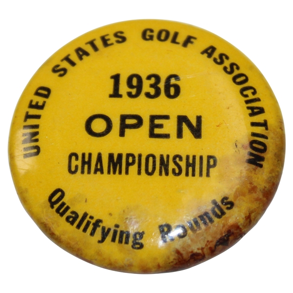 Ralph Hutchison's 1936 US Open Championship Qualifying Rounds Badge