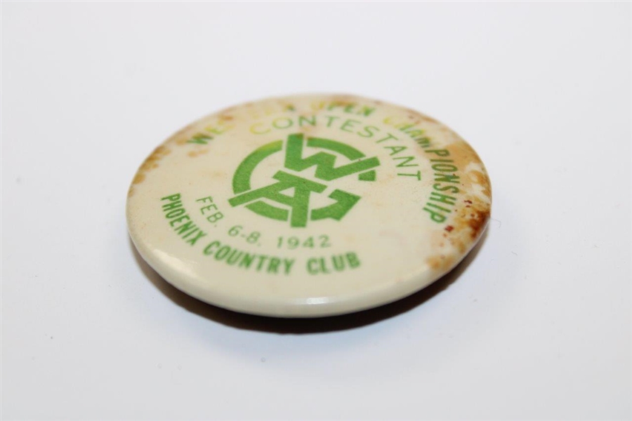 Ralph Hutchison's 1942 Western Open at Phoenix Country Club Contestant Badge