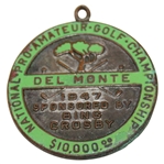 Ralph Hutchison's 1947 Crosby National Pro-Am Golf Championship Contestant Badge