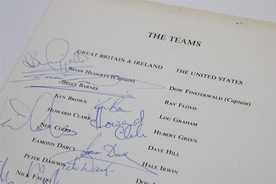 1977 Ryder Cup Dinner Menu Signed By Both Teams, Captains & US Wives JSA ALOA