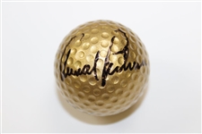 Jack Nicklaus and Arnold Palmer Signed Gold Macgregor 'Jack Nicklaus' Golf Ball JSA ALOA