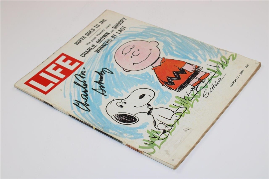 Charles M. Schulz Signed 1967 Life Magazine W/ Charlie Brown & Snoopy Cover JSA ALOA