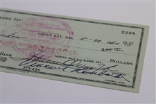 Vince Lombardi Signed Green Bay Packers Check to Player Don Herndon - 8/20/60 JSA ALOA