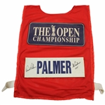 Arnold Palmer Signed & Inscribed Match Used Caddy Bib From Final Open Championship at St. Andrews - 1995 JSA ALOA