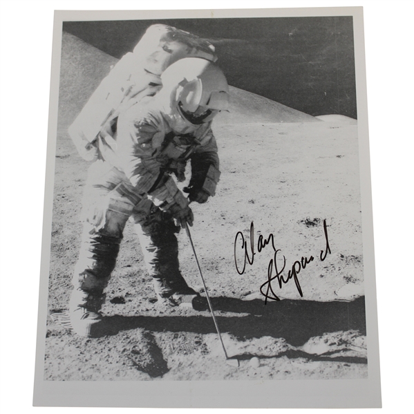 Alan Shepard Signed Golf Shot On The Moon 8x10 Photo JSA ALOA
