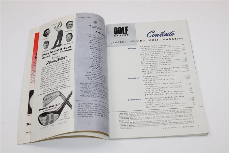 Ben Hogan Signed Golf Digest 10Th Anniversary Issue Oct 1961 Newsstand Magazine JSA ALOA