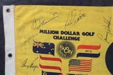 Seve, Jack & 12 Others Signed Sun City Million Dollar Golf Challenge Tournament Used Hole #8 Flag JSA ALOA