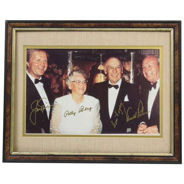 Nicklaus, Berg, Hogan, and Palmer Signed Player Of The Century Dinner 8 X 10 Photo - Framed JSA ALOA