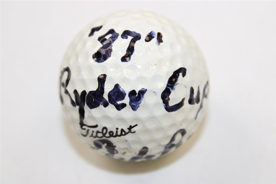 Andy Bean Match Used And Inscribed Golf Ball From 1987 Ryder Cup JSA ALOA