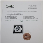 John Daly's Personal Custom Copper 'Woo Pig Sooie' Golf Ball Marker in Signed Case w/Bag JSA ALOA