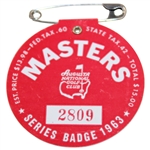 1963 Masters Tournament SERIES Badge #2809 - Jack Nicklaus Winner