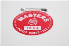 1963 Masters Tournament SERIES Badge #12000 - Jack Nicklaus Winner