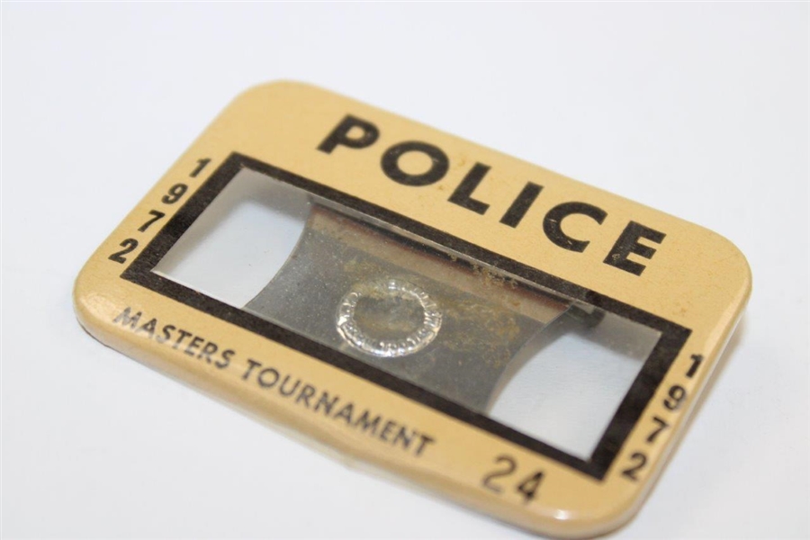 1972 Masters Tournament Official POLICE Badge #24