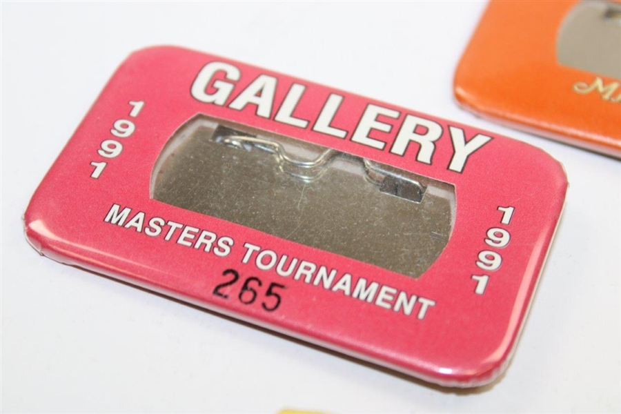 1990, 1991, 1992 & 1993 Masters Tournament Official GALLERY Badges - #90, #265, #109 & #241