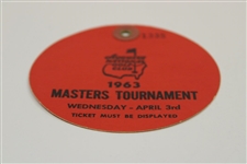 1963 Masters Tournament Wednesday Ticket #1335 - Jack Nicklaus Winner
