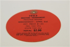 1963 Masters Tournament Wednesday Ticket #1335 - Jack Nicklaus Winner