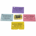 1991, 1994, 1996 & 1997 Masters Gallery Guard Passes with 1996 Gallery Badge