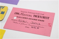 1991, 1994, 1996 & 1997 Masters Gallery Guard Passes with 1996 Gallery Badge