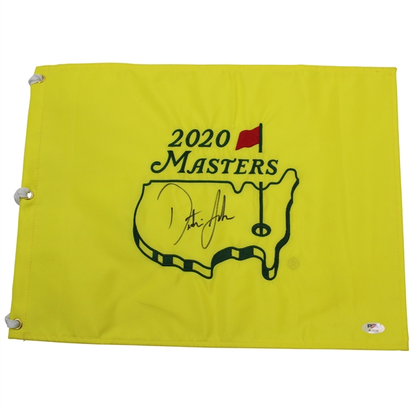 Dustin Johnson Signed 2020 Masters Embroidered Flag PSA #AL68154