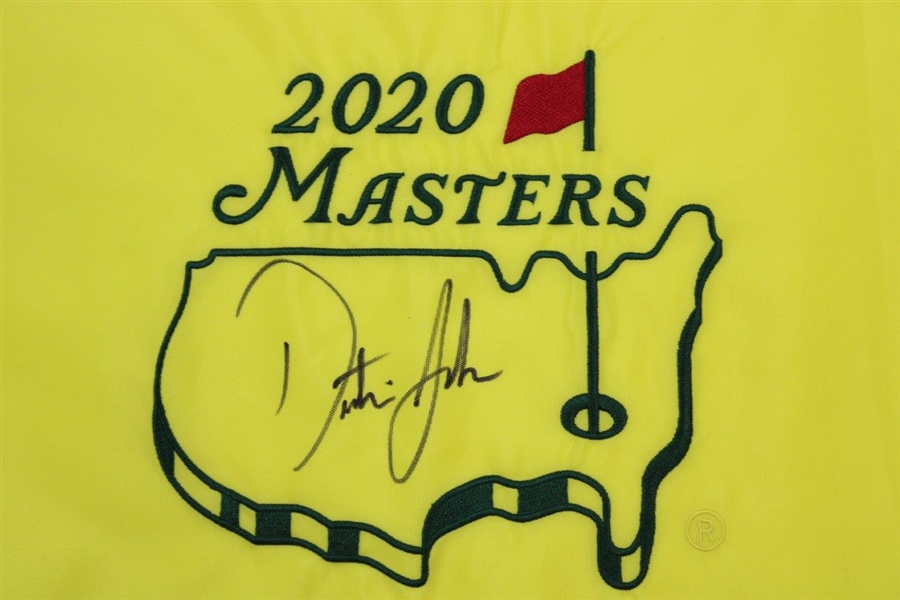 Dustin Johnson Signed 2020 Masters Embroidered Flag PSA #AL68154