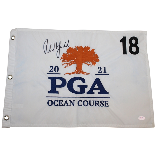 Phil Mickelson Signed 2021 PGA Championship at Kiawah Island Embroidered Flag PSA #AL68148