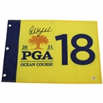 Phil Mickelson Signed 2021 PGA Championship at Kiawah Island Screen Flag PSA #AL68145
